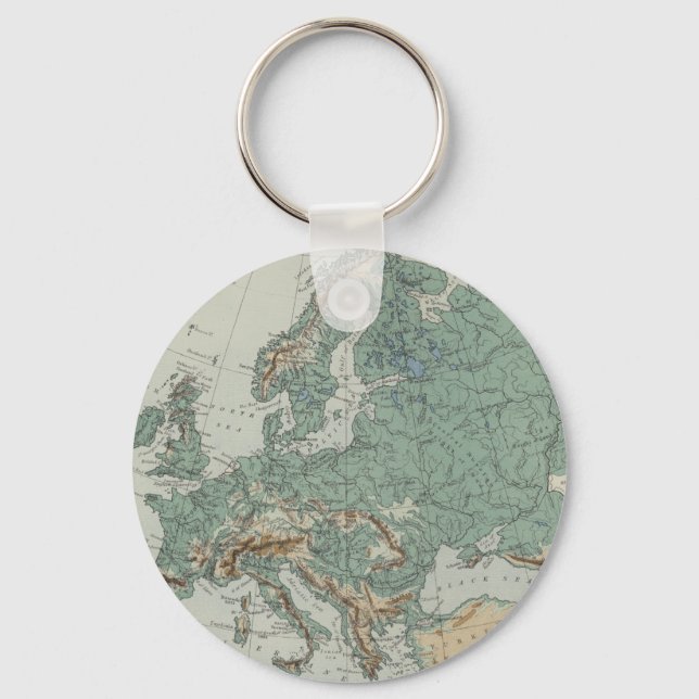 Llavero Mapa físico de Europa (Anverso)