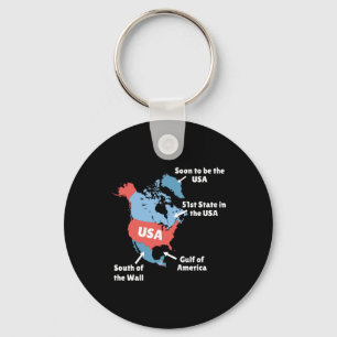 Llavero Mapa gracioso de Trump en Estados Unidos - Canadá,