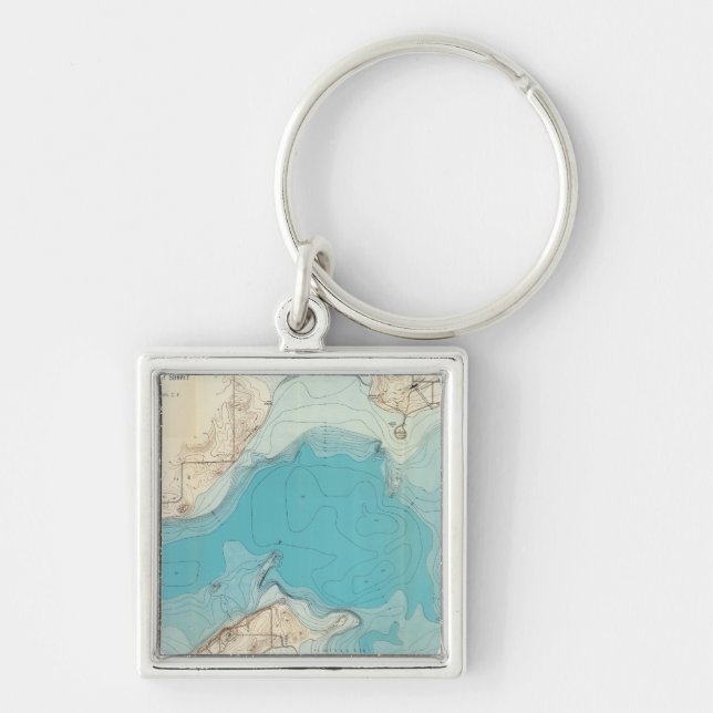 Llavero Mapa hidrográfico Lago Mendota (Frente)