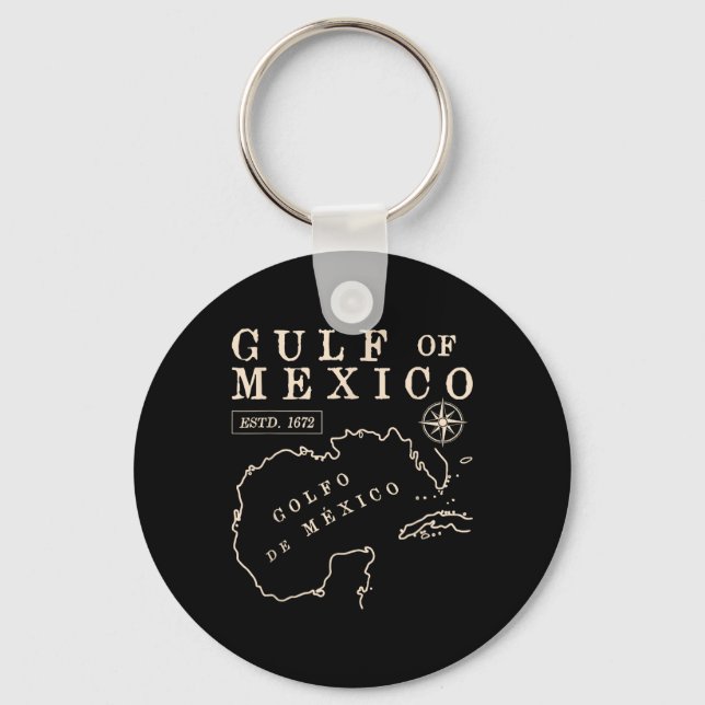 Llavero Mapa Histórico Del Golfo De México Desde 1672 (Anverso)
