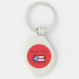 Llavero Mapa mínimo de Puerto Rico Bandera nacional
