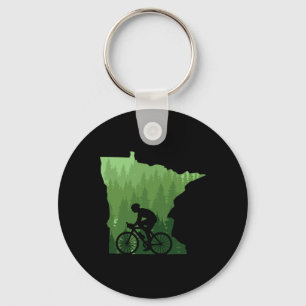 Llavero Mapa Minnesota Ciclista De Bicicleta De Montaña Bi