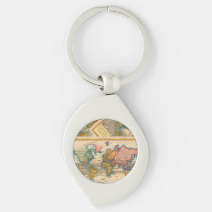Llavero Mapa Mundial 1780 Planisferio Antiguo de Bonne