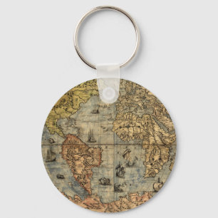 Llavero Mapa Mundial Atlas Histórico Vintage