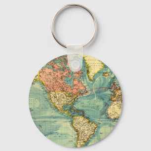 Llavero Mapa Mundial con Estados Unidos