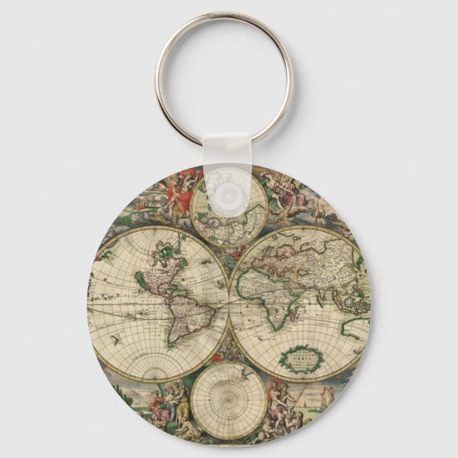 Llavero Mapa Mundial de 1689 (Anverso)