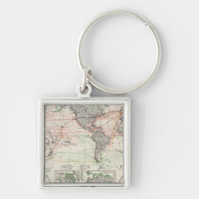 Llavero Mapa Mundial de Corrientes Oceánicas (Frente)