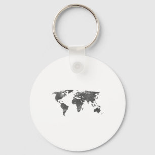 Llavero Mapa Mundial En Gris, Los Mapas Del Mundo _1