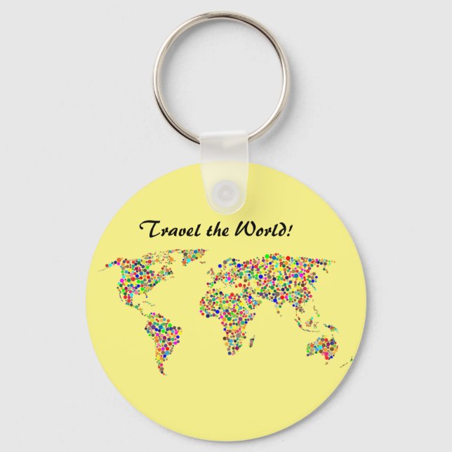 Llavero Mapa Mundial y Viajes al Mundo (Anverso)
