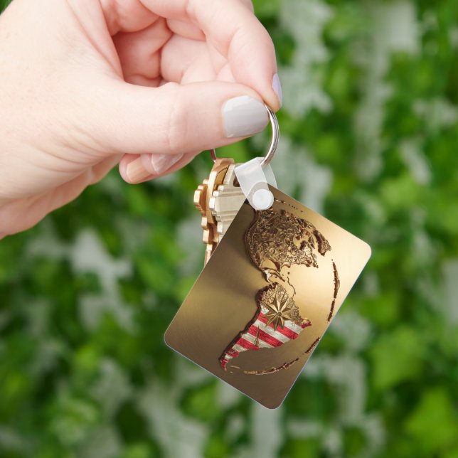 Llavero Mapa Oro de Estados Unidos #2 (Mano)