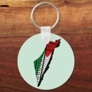 Llavero Mapa palestino con bandera y patrón de Keffiyeg