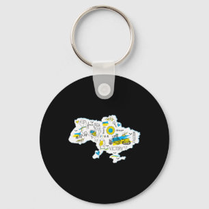 Llavero Mapa Ucrania - Emblema Nacional Ucraniano - Ucrani