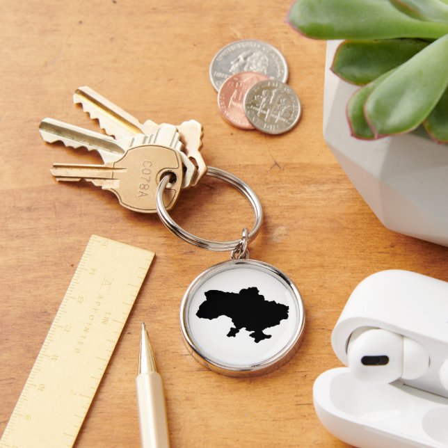 Llavero Mapa ucraniano en negro. Ucrania (Escritorio )