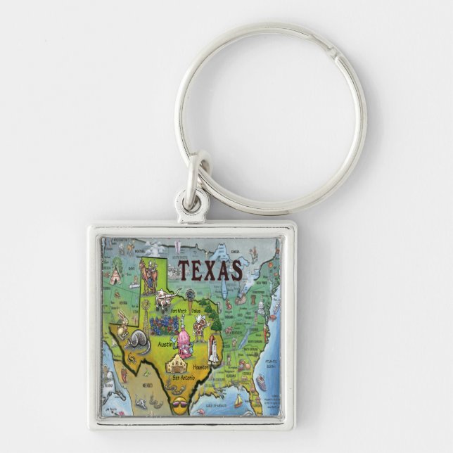 Llavero Mapa USA de TX (Frente)
