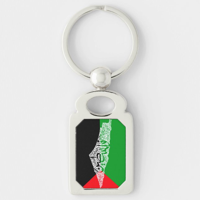 Llavero Mapa y bandera de Palestina libre ف ن س ط (Anverso)