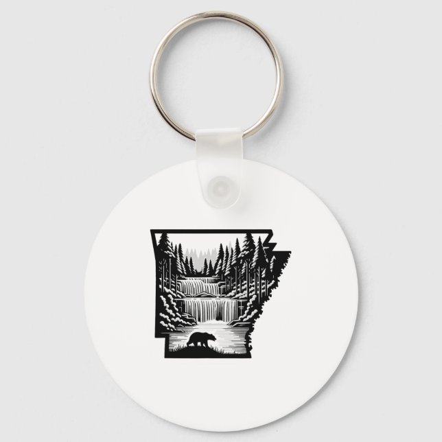 Llavero Mapa y paisaje de Arkansas (Anverso)