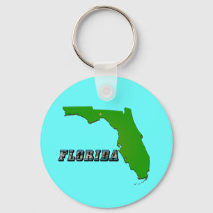 Llavero Mapa y texto del estado de Florida