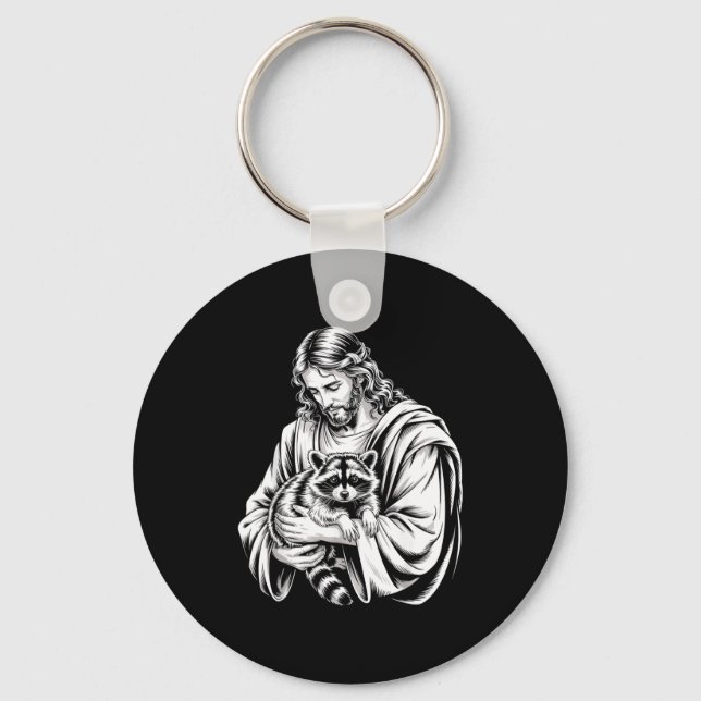 Llavero Mapache de basura Jesús Mapache Mapache destrozado (Anverso)