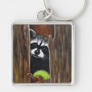 Llavero Mapache en un árbol Pintura