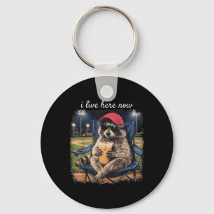 Llavero Mapache Meme Vive Aquí Campo De Béisbol