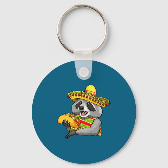 Llavero Mapache mexicano cinco de mayo divertido lindo com (Anverso)