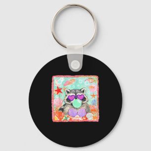 Llavero Mapache vintage soplando burbuja verano playa feme
