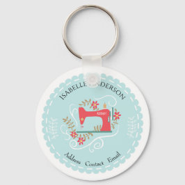 Llavero Máquina de coser de amor. Azul