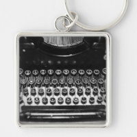 Máquina de escribir en blanco y negro