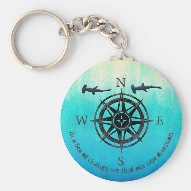 Llavero Mar verde azulado de Ombre (Frente)