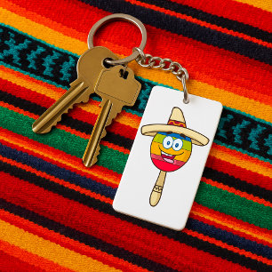 Llavero Maraca con Sombrero Fiesta Colorida