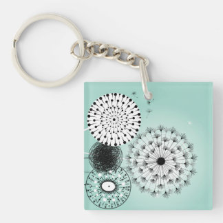 Llavero Maravilloso Dandelions Blue Acrylon Keychain