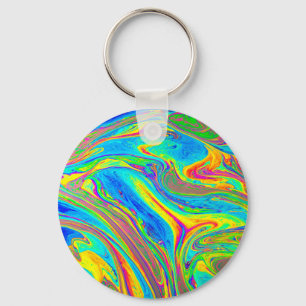 Llavero Marble Arcoiris reluciente y hermoso