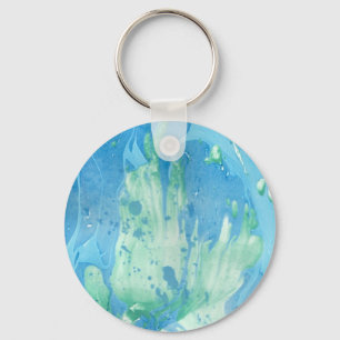 Llavero Marble blanco verde azul moderno