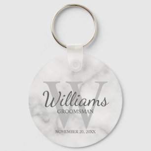Llavero Marble Personalizado Script Groomsmen