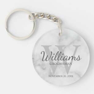 Llavero Marble Personalizado Script Groomsmen