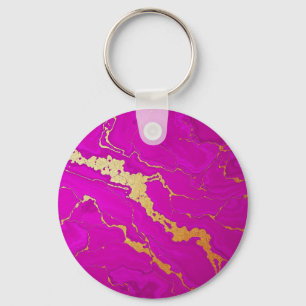 Llavero Marble rosa y oro glamoroso
