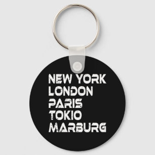 Llavero Marburg New York London Tokio Paris Anhänger