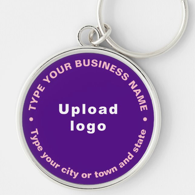 Llavero Marca comercial Purple Round Premium Keychain (Frente)
