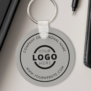 Llavero Marca de logotipo comercial promocional gris perso