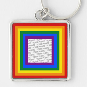 Llavero MARCA DE MARCA DE MARCA DE RAINBOW + su signo o im