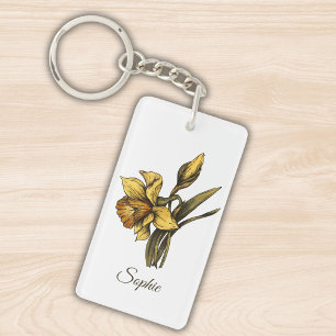 Llavero Marca personalizada Nacimiento Flor Daffodil Keych
