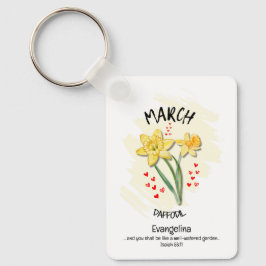 Llavero MARCHA Cristiana Mes de Nacimiento Flor Daffodil
