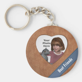 Llavero Marco cardíaco con aspecto de cuero de Tan: Añadir