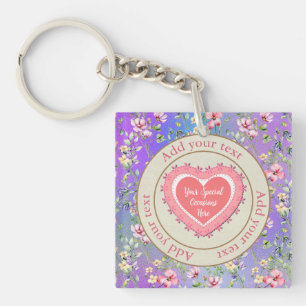 Llavero Marco de Corazón Floral Elegante: para todas las o