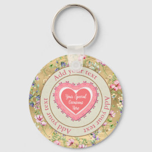 Llavero Marco de Corazón Floral Elegante: para todas las o