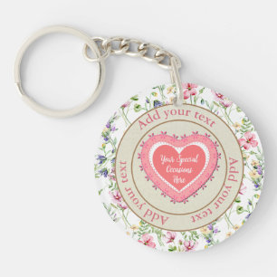 Llavero Marco de Corazón Floral Elegante: para todas las o