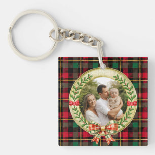 Llavero Marco de imagen personalizado y corona de Navidad 