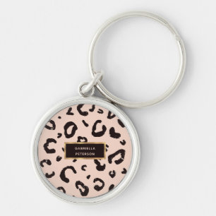 Llavero Marco dorado de Leopardo rosa de bonito