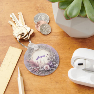 Llavero Marco Floral Delicado Con Detalles De Lace