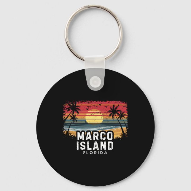 Llavero Marco Island Beach Florida Surfboard Beach  (Anverso)